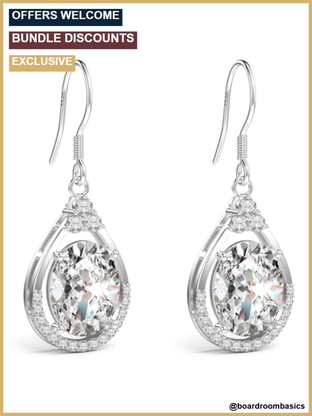 Oval Cut Cubic Zirconia Drop Dangle Earrings for Women Sterling Silver